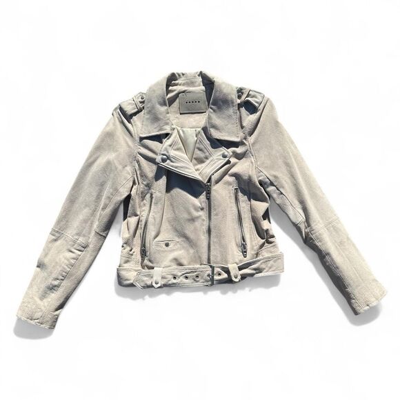 Blank NYC White Sand Suede Moto Jacket Size M - Cream Neutral Moto - Picture 3 of 9